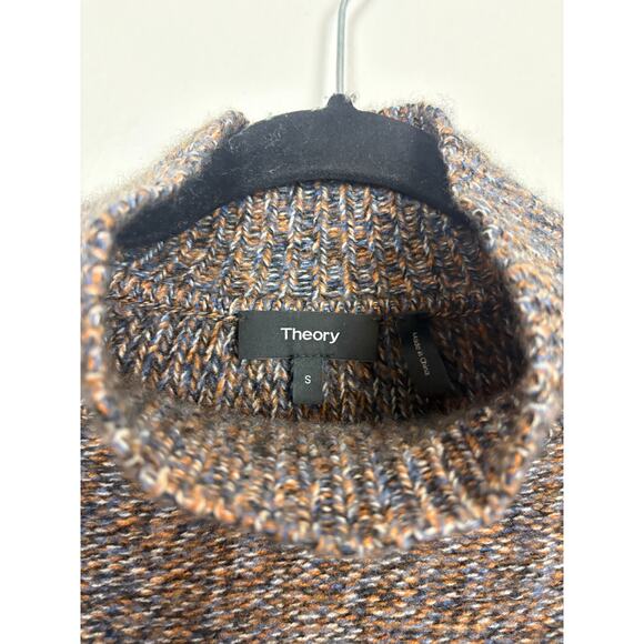 Thoery Karenia Cashmere Brown Speckled Quiet Luxury Knit Turtleneck Sweater S - Picture 4 of 6